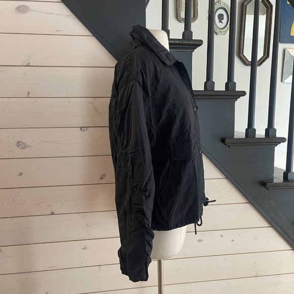 SOLD Free People Movement Off The Bleachers Coaches Jacket Black NWT Size Small - Picture 10 of 14